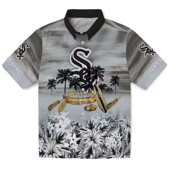 Trendy Chicago White Sox MLB Hawaiian Shirt - Black Tropical Canoe Summer Shirt