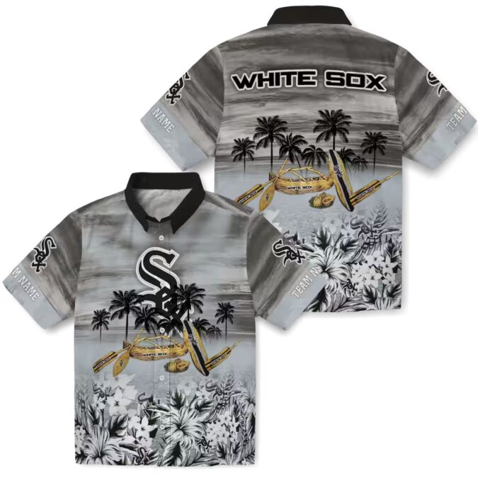Trendy Chicago White Sox MLB Hawaiian Shirt - Black Tropical Canoe Summer Shirt