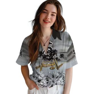 Trendy Chicago White Sox MLB Hawaiian Shirt - Black Tropical Canoe Summer Shirt