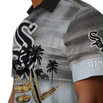 Trendy Chicago White Sox MLB Hawaiian Shirt - Black Tropical Canoe Summer Shirt