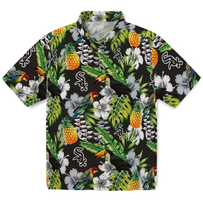 Tropical Black Green Chicago White Sox Hawaiian Shirt - Custom MLB Summer Shirt with Toucan Print