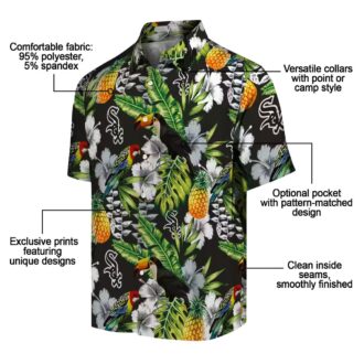 Tropical Black Green Chicago White Sox Hawaiian Shirt - Custom MLB Summer Shirt with Toucan Print