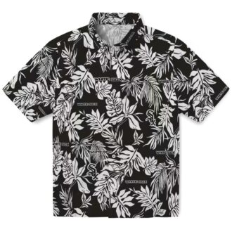 Tropical Leaf Hawaiian Shirt with Chicago White Sox Logo - Black White MLB Beach Shirt