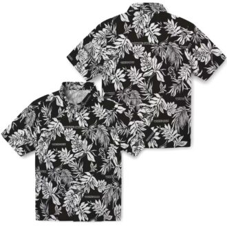 Tropical Leaf Hawaiian Shirt with Chicago White Sox Logo - Black White MLB Beach Shirt