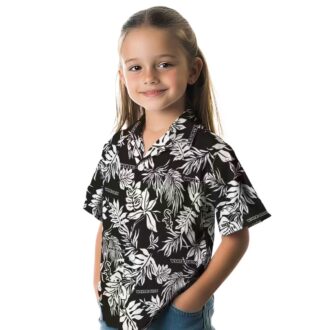 Tropical Leaf Hawaiian Shirt with Chicago White Sox Logo - Black White MLB Beach Shirt