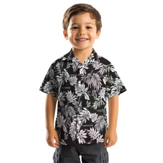 Tropical Leaf Hawaiian Shirt with Chicago White Sox Logo - Black White MLB Beach Shirt