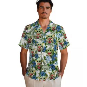 Best Cleveland Guardians Hawaiian Shirt - Tropical Floral Green MLB Team Shirt