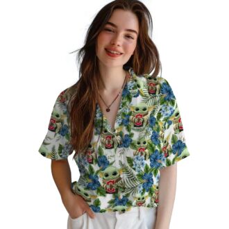 Best Cleveland Guardians Hawaiian Shirt - Tropical Floral Green MLB Team Shirt