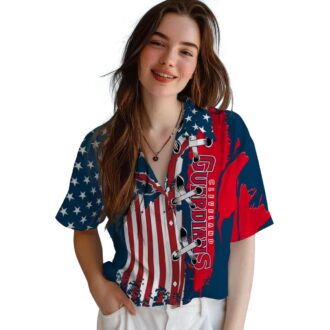 Cleveland Guardians Flag Hawaiian Shirt for Men - Navy Blue Tropical Baseball Gift