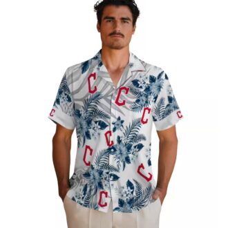 Cleveland Guardians Hibiscus Palm Leaves Hawaiian Shirt - MLB Tropical Beach Fan Shirt