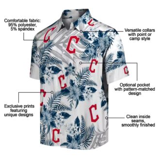 Cleveland Guardians Hibiscus Palm Leaves Hawaiian Shirt - MLB Tropical Beach Fan Shirt