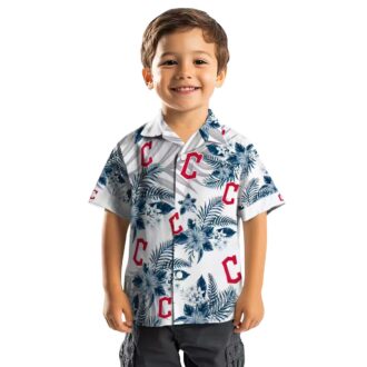 Cleveland Guardians Hibiscus Palm Leaves Hawaiian Shirt - MLB Tropical Beach Fan Shirt