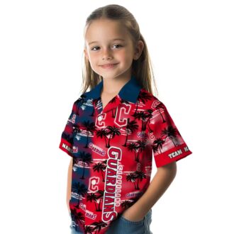 Cleveland Guardians Palm Silhouettes Hawaiian Shirt - Custom MLB Baseball Fan Summer Apparel