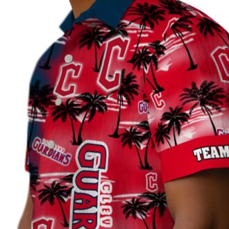 Cleveland Guardians Palm Silhouettes Hawaiian Shirt - Custom MLB Baseball Fan Summer Apparel