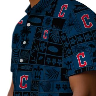 Cleveland Guardians Tropical Floral Hawaiian Shirt - Navy Blue & Black MLB Summer Shirt