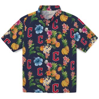 Cleveland Guardians Tropical Hibiscus & Fruit Hawaiian Shirt - MLB Summer Fan Shirt