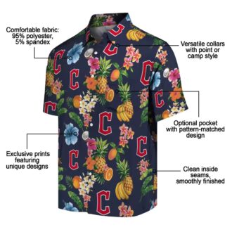 Cleveland Guardians Tropical Hibiscus & Fruit Hawaiian Shirt - MLB Summer Fan Shirt