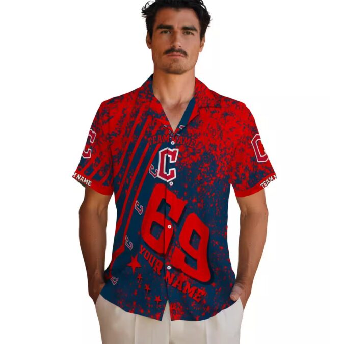 Custom Cleveland Guardians Navy Blue Hawaiian Shirt - Summer MLB Tropical Shirt