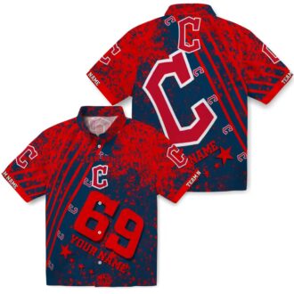 Custom Cleveland Guardians Navy Blue Hawaiian Shirt - Summer MLB Tropical Shirt