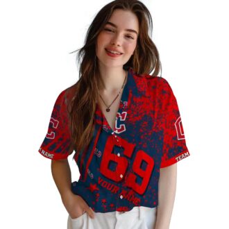 Custom Cleveland Guardians Navy Blue Hawaiian Shirt - Summer MLB Tropical Shirt