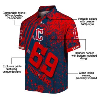 Custom Cleveland Guardians Navy Blue Hawaiian Shirt - Summer MLB Tropical Shirt