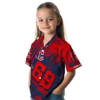 Custom Cleveland Guardians Navy Blue Hawaiian Shirt - Summer MLB Tropical Shirt