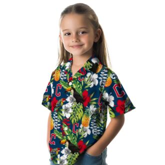 MLB Cleveland Guardians Personalized Hawaiian Shirt - Tropical Navy Blue Toucan Beach Shirt