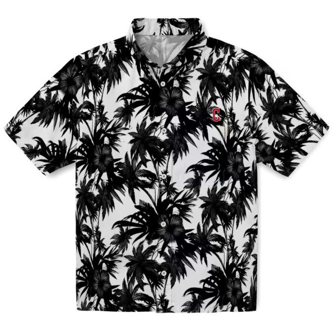 MLB Cleveland Guardians Tropical Palm Print Hawaiian Shirt for Summer & Vacation