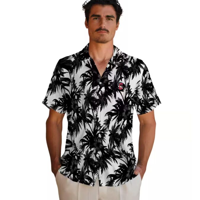 MLB Cleveland Guardians Tropical Palm Print Hawaiian Shirt for Summer & Vacation