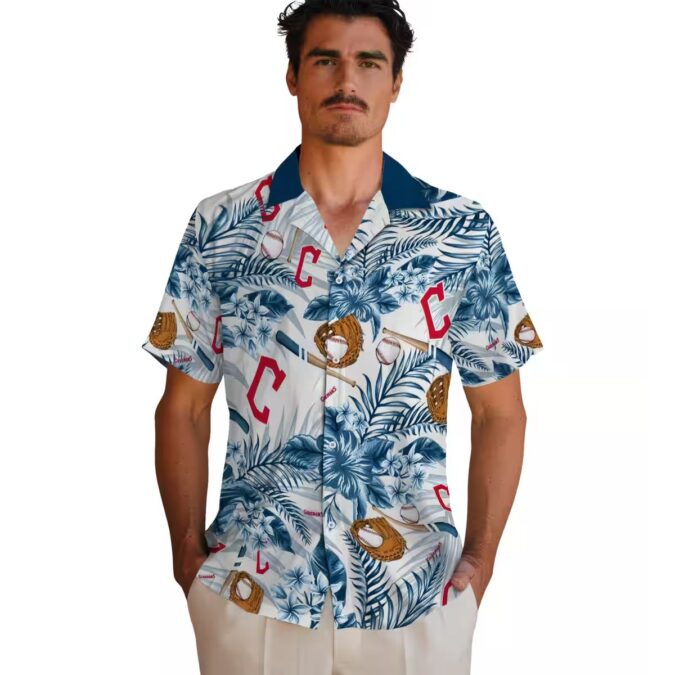 Official Cleveland Guardians Floral Hawaiian Shirt - MLB Baseball Summer Shirt for Fans
