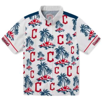 Official Cleveland Guardians Palm Island Print Hawaiian Shirt - Summer MLB Tropical Shirt