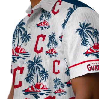 Official Cleveland Guardians Palm Island Print Hawaiian Shirt - Summer MLB Tropical Shirt