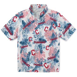 Official Cleveland Guardians Tropical Hawaiian Shirt - Navy Blue White MLB Team Summer Shirt