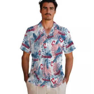 Official Cleveland Guardians Tropical Hawaiian Shirt - Navy Blue White MLB Team Summer Shirt