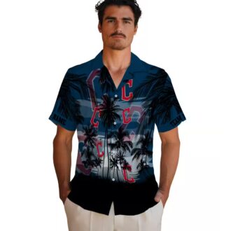 Sunset Scene Cleveland Guardians Hawaiian Shirt - Custom MLB Fan Summer Beach Shirt