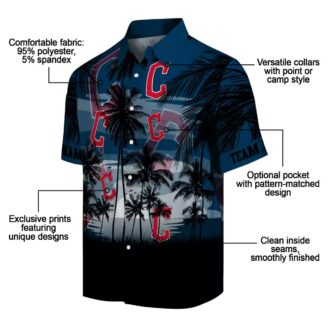 Sunset Scene Cleveland Guardians Hawaiian Shirt - Custom MLB Fan Summer Beach Shirt
