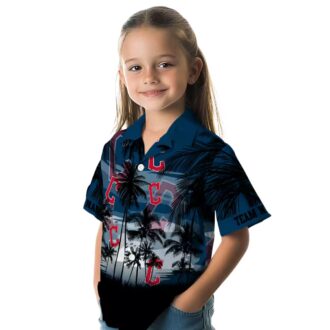 Sunset Scene Cleveland Guardians Hawaiian Shirt - Custom MLB Fan Summer Beach Shirt