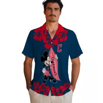 Surfing Mickey Cleveland Guardians Tropical Hawaiian Shirt - MLB Summer Fan Apparel