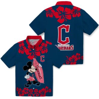Surfing Mickey Cleveland Guardians Tropical Hawaiian Shirt - MLB Summer Fan Apparel