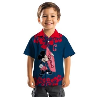 Surfing Mickey Cleveland Guardians Tropical Hawaiian Shirt - MLB Summer Fan Apparel