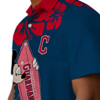 Surfing Mickey Cleveland Guardians Tropical Hawaiian Shirt - MLB Summer Fan Apparel