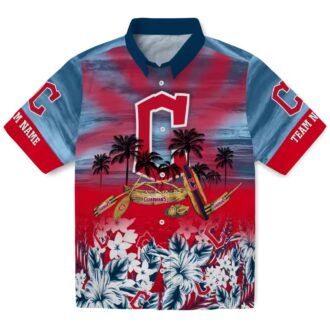 Tropical Cleveland Guardians Hawaiian Shirt for Fans - Personalized Navy Blue MLB Shirt