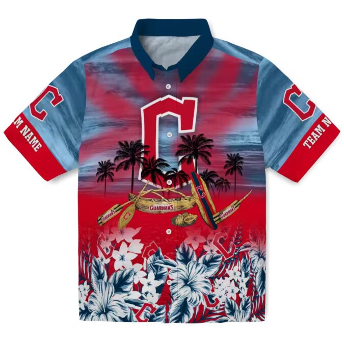Tropical Cleveland Guardians Hawaiian Shirt for Fans - Personalized Navy Blue MLB Shirt