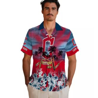 Tropical Cleveland Guardians Hawaiian Shirt for Fans - Personalized Navy Blue MLB Shirt