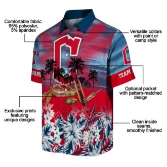 Tropical Cleveland Guardians Hawaiian Shirt for Fans - Personalized Navy Blue MLB Shirt