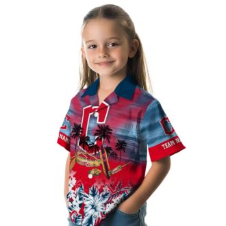Tropical Cleveland Guardians Hawaiian Shirt for Fans - Personalized Navy Blue MLB Shirt