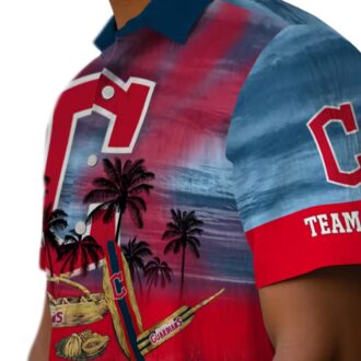 Tropical Cleveland Guardians Hawaiian Shirt for Fans - Personalized Navy Blue MLB Shirt