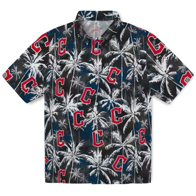 Tropical Palm Pattern Cleveland Guardians Hawaiian Shirt - Lightweight MLB Fan Apparel