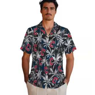 Tropical Palm Pattern Cleveland Guardians Hawaiian Shirt - Lightweight MLB Fan Apparel