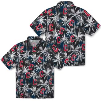 Tropical Palm Pattern Cleveland Guardians Hawaiian Shirt - Lightweight MLB Fan Apparel